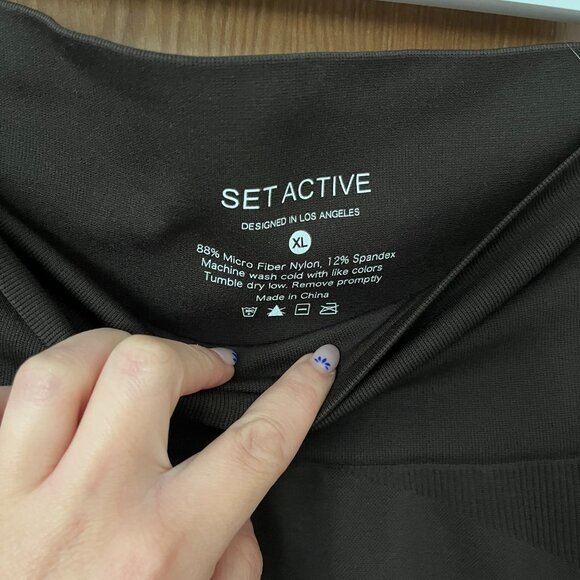 SET ACTIVE SCULPTFLEX® POWER HIGH-RISE LEGGINGS - Size XL in Espresso - Picture 7 of 7